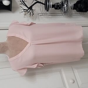 Philosophy, Size M Dusty Rose Flutter Sleeve V-Neck Blouse, EUC